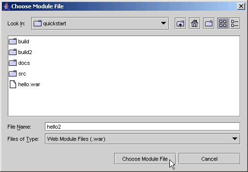 choose module dialog